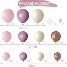 110pcs Pink & Purple Balloon Arch Kit, Dusty Rose, Purple, White, Metallic Rose Gold Latex Balloons For Bridal Shower, Baby Shower, Wedding, Anniversary, Engagement, Girl & Kid Birthday Party Decorations