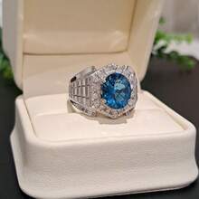 1 件男士时尚戒指，休闲风格合金方晶锆石镶嵌戒指，适合情人节、度假、通勤、约会、派对、婚礼、订婚、妻子/女朋友/母亲生日礼物、周年纪念、新年、所有季节