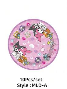 Sanrio 10Pcs/Set Cute Kuromi Melody Cartoon Themed Papertray Birthday Party