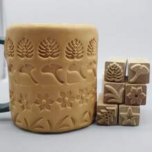 2cm Square Clay Texture Stamp Block Pottery Ceramic Embossing Stamping Seal For Polymer Clay Impression Art Hobby Tool