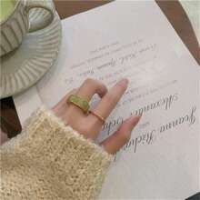 2pcs/Set Vintage Enamel Rings, Unique Design Open-Ring, Korean Style Minimalist Rings For Women