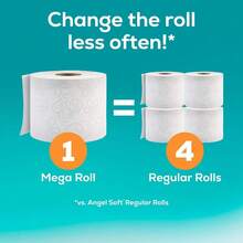 Angel Soft Toilet Paper With Fresh Lavender Scented Tube, 8 Mega Rolls = 32 Regu - 1 - View 5