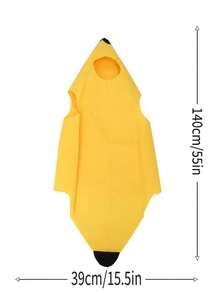 香蕉服装成人小号中性水果热带食物装扮新奇女士趣味服装，成人小号中性尺码，万圣节服装 - 黃色 - 查看 5