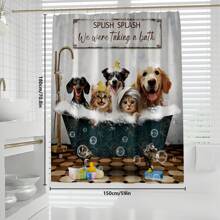 1pc/4pcs Funny Dogs Dachshund Shower Curtain Set Including Shower Curtain With 12 Plastic Hooks, Bathroom Non-Slip Mat, Toilet U-Shaped Mat, Cover Mat Vintage Animal Pets Cute Hilarious Modern Home Decor Bathroom Accessories Back To School