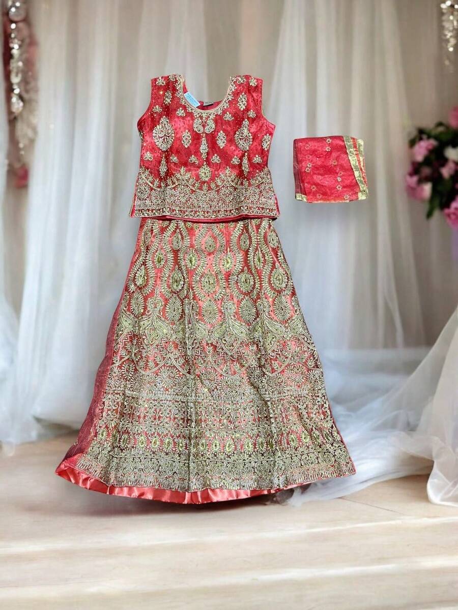 Traditional Girls Lehenga Choli Set –  Wear For Kids-3 - 彩色 - 查看 1