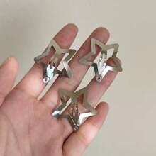 20 Pezzi Fermagli per capelli con stelle argentate glitterate in stile Y2K, semplici ed eleganti, a forma di stella, adatti per uso quotidiano, a scuola, per attività all'aperto, fermagli a pinza, accessori per capelli