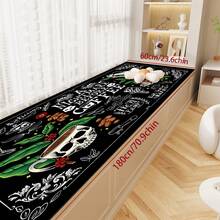 1pc Square Skull & Coffee Pattern Heat Resistant Mat, Soft Rubber Backed Insulation Pad, Table Protector, Coffee Machine Mat, Kitchen Drainage Mat, Household & Kitchen Coaster - Multicolor - View 13