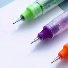 12 piezas Bolígrafos de punta fina de colores - Juego de bolígrafos de punta de plástico de 0.5 mm para escritura y dibujo suaves - Multicolor - Ver 5