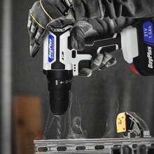 AutoFu Cordless Power Drill Set Electric Screwdriver Drill Set With Variable Speed, 25+1 Torque With Led Light, Battery & Fast Charger, 3/8" Keyless Chuck Driver Tool With Drill Bits,1 Kit Box