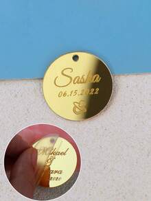 Personalized Acrylic Tag Engraved Round Circle 3.5cm Custom Wedding Name Happy Birthday Baptism Mirror Gold Tag Decoration Gift,Multi-Functional, Ornamental,Reusable,Exquisite,Stylish,High-Quality,Colorful,Modern,Custom,Personalized,Unique,Ideal Gifts For Him,Ideal Gifts For Her,Boyfriend,Dad,Girlfriend,Mom,Family,Friends,Tea Room,Home,Garden,Office,For Anniversaries,For Valentine's Day,For Mother's Day,For Birthdays,For Father's Day,For Graduation,For Weddings,For Housewarming,Warm Ambience, Autumn Home Refresh,Home Harmony - Multicolor - View 13