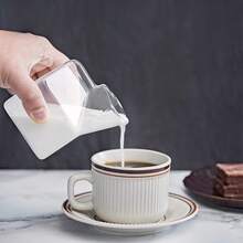 New Glass Milk Carton Creamer Pitcher Cute Clear Kawa Milk Carton C Mini Creamer Pitcher Container 12 Oz, 1Pcs - Basic Model - View 2