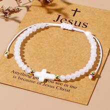 Cross Bracelet Boho Beaded Weaving Bracelet, Fashionable Jewelry Bracelet, Perfect Gift For Friends, Relatives, Mother's Day, Suitable For Daily Wear, Spring - Multicolor - View 7
