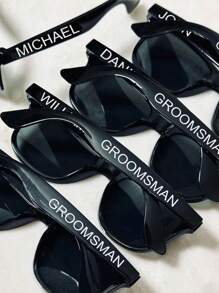 Personalisierte Sonnenbrille mit individuellem Text, Geschenke für Trauzeugen, Junggesellenabschied Team Sonnenbrillen, Gastgeschenke für Hochzeiten, Umstandsmode, Schulmaterial, für Schule, Büro, Schule
