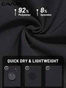 Cavva 男士徒步裤速干防水3个防水拉链口袋松紧抽绳腰部露营徒步休闲日常 - 黑色 - 查看 6