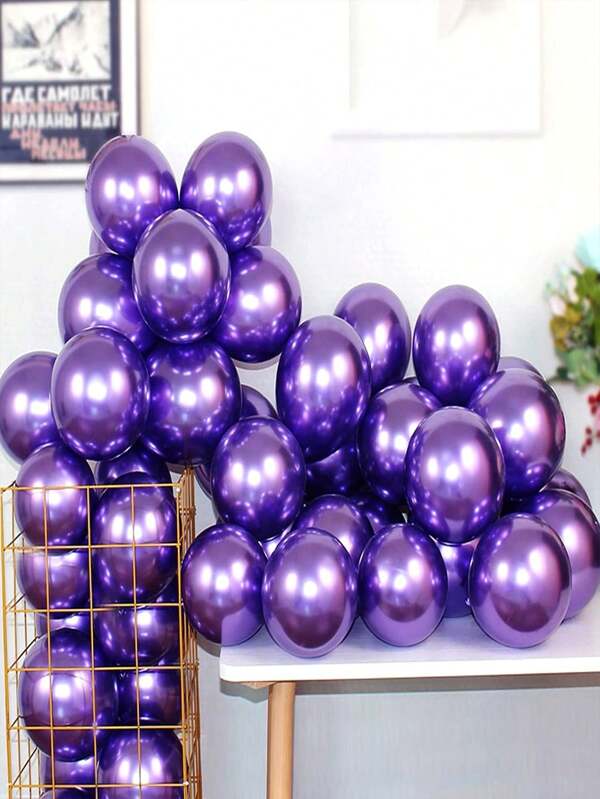 20 stuks 25 cm paarse metallic latex ballonnen, dikke verchroomde ronde ballonnenset voor verjaardagen, bruiloften, jubilea, geslachtsonthullingen en babyshowers - geen elektriciteit nodig, geschikt voor alle seizoenen en als decoratie voor een Vader-/Moederdagfeestje