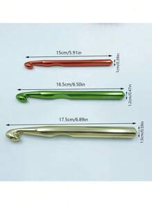 Popular Aluminum Crochet Hooks, 1 Set / 2 Sets / 3 Sets, Multicolor Aluminum Crochet Hook Set, 10mm - 12mm - 15mm Knitting Needles, Suitable For Handicrafts And Yarn Projects, Carpet/Yarn Crochet