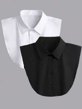 2 peças/1 peça de gola removível para camisa feminina