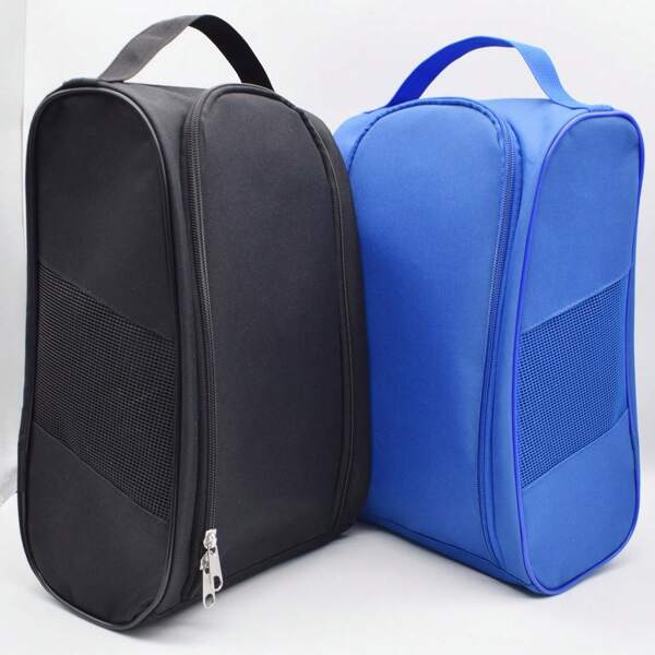 Bolsa portátil para guardar zapatos de golf con asa - Tela Oxford duradera, bolsillos laterales de malla, perfecta para organizar accesorios de golf
