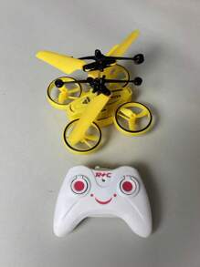 1 pieza Dron volador con sensor de infrarrojos y control remoto, material resistente a los choques, sensor de gestos, luz LED, juguete de avión de control remoto, regalo para niños y niñas (con o sin control remoto, posibles pequeñas variaciones de tamaño debido a la medición manual, accesorios de color aleatorio)