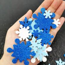 100pcs,Christmas Diy Sparkling Foam Stickers With Self-Adhesive Snowflake Shapes Are Suitable For Christmas Party Handicrafts, Christmas Crafts Or Winter Party Decorations With Self-Adhesive Snowflakes
