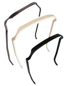 1/2/3条装玳瑁纹弹力发圈，防滑高弹发箍，适合戴眼镜人士，光泽无压迫感发饰，适合旅行/化妆/日常使用，女士必备时尚发饰，发箍，发饰，发绳 - 多色#1 - 查看 13