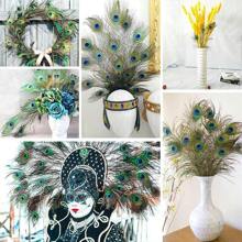 5pcs 12 Inch Natural Peacock Feathers, Suitable For Vase Filler, Home Decor Accents, Ideal For DIY Crafts, Wedding Decoration, Home And Party Embellishment, Floral Arrangement, Party Decorative Pieces