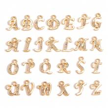 26pcs/Set A-Z Alphabet Shaped Charm Pendant With Rhinestones, For Women's DIY Alphabet Earrings, Necklaces And Jewelry Making - Alphabet Set - View 15