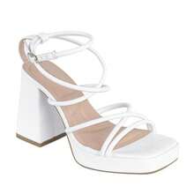 Taurus - Square Toe Ankle Strap Block Heels, Cushioned Comfortable Insole, Stylish Party Heels, Elegant Night Out Footwear For Women - Gold - View 7