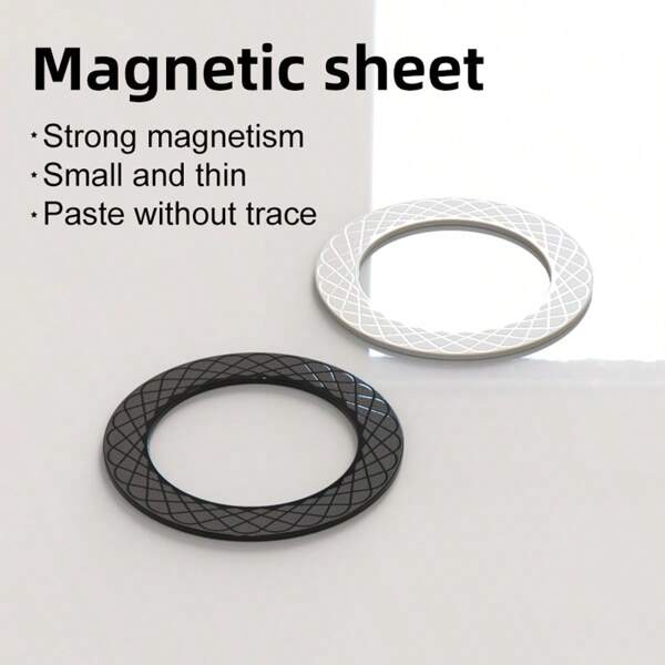 1 pieza Pegatina magnética doble cara, placa magnética para carga inalámbrica, soporte de teléfono de coche magnético súper delgado, compatible con Apple y