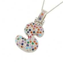1pc A-Z Bubble Letter Fashion Gold Necklace, Suitable For Men And Women Everyday Wear