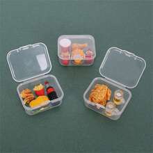1 Set Of 4/5/6 Miniature Fast Food Play Kitchen Toy Model, Including Lunch Box, Beer, Fried Chicken, French Fries, Soda - Various - View 3
