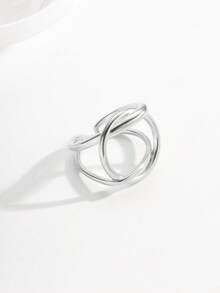 1 件复古 18K 镀金不锈钢镂空设计戒指，适合女性日常佩戴、婚礼和情人节礼物