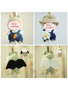 1pc Clothing Only, (No Doll) Clothes Suitable For 17cm Lububu Wearable Outfit Replacement Hat Dress Overalls Set Doll Clothes - Multicolor - View 6