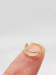 1 chiếc khuyên mũi bằng bạc Sterling 925, trọng lượng 20G, đường kính 9mm, dùng cho sụn tai, hoặc làm phụ kiện trang sức xỏ khuyên mũi septum. - vàng mịn - Xem 2