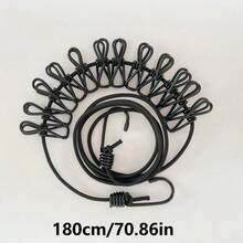 Dây phơi quần áo di động 1,8m có 12 kẹp, giá đỡ có thể thu vào chống gió, móc treo quần áo, vật dụng du lịch - Nhiều màu - Xem 11