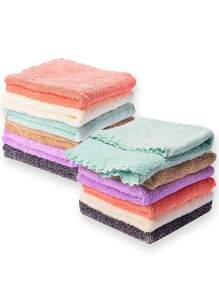 2/5/10pcs Makeup Remover Cloths, Cleansing, Reusable, Soft & Washable Coral Fleece Microfiber Washcloths / Towel For Face, Eye, Lips