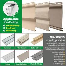 New Vinyl Siding Hooks (20 PCS), Heavy-Duty Stainls Steel Siding Hooks Vinyl Siding Hangers, Low Profile & No Hol Needed Siding Clips For Hanging Wreaths, Welcome Signs, String Lights - Sier - View 5