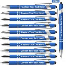 20 Sets Customized Oval Metal Retractable Ballpoint Pens, Compatible With Personalized Touch Screen, Exquisite Customized Design, Thick Tip, Black Ink, Suitable For Birthday Or Any Occasion Back To School - Nhiều màu - Xem 5