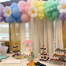 135 Teile Rosa Ballon Kranz Bogen Set, Rosa Ballon Makronen Ballon Gänseblümchen Ballon Geburtstag, Hochzeit, Abschluss, Heimkommen, Jubiläum Geschlecht enthüllen Geburtstags Party Dekoration