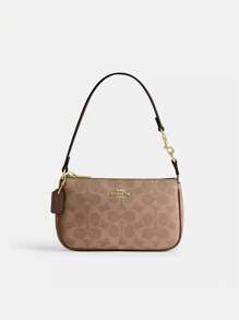 Coach Bolso de hombro Nolita 19 para mujer, bolso debajo del brazo, monederos y bolsos lindos para mujer, bolso de hombro de la marca Coach en lona con firma a bloques