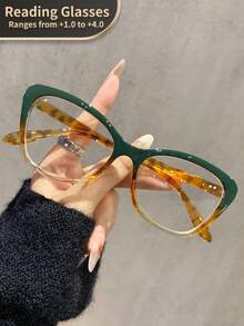 LiMiaoMiao 1 Stück Damen Katzenaugen Vintage Lesebrille, transparente klare vergrößernde Computer Lesebrille - Weiss - Übersicht 42