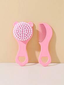 2pcs/Set Baby Cartoon Bear Brush Set, Newborn Baby Anti-Dandruff Brush