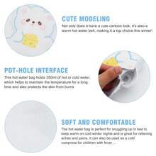 Bolsa de Água Quente com Capa Macia e Felpuda, Garrafa de Água Quente Pequena de 350ml, Bolsa de Água Quente Pequena de PVC com Capa de Fleece Macio para Aquecer as Mãos e os Pés, Aliviar o Pescoço e os Ombros de Mulheres e Idosos