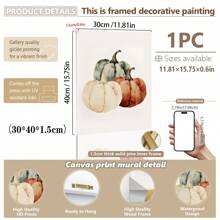 1pc, Canvas Hanging Picture, Framed Art Decoration, Ready To Hang, Wall Arts, Posters, Wall Art With Frame, Orange "Hello Fall", Wall Art, Autumn Leaves Prints, Modern Fall Decor, Pumpkin Decor, Fall Quotes Posters, Fall, Maple Leaf Decoration Posters, Halloween, Halloween Fall Decor, Room Decor, Dorm Decor ,Halloween Decor Home Decor