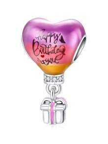 Silver Plated Charm Cake Cup Eggbeater Love Birthday Cake Series Pink Pendant Charm Pendant Ball Suitable For Bracelets DIY Women's Jewelry - Silver - View 14