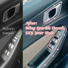 5米/卷DIY汽车水晶钻装饰水钻条 车用钻石装饰自粘钻石工艺品DIY水钻条 - 二排鑲鑽 - 查看 10