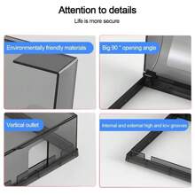 1 pieza Caja protectora autoadhesiva tipo 86 ultra delgada, impermeable, para toma eléctrica de pared, cubierta a prueba de salpicaduras para interruptor de pared en el baño