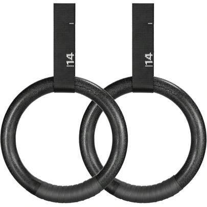 Turnring Wood Rings Gymnastics Gymnasium 28mm/32mm, Gymnastics All Around With A Grip, Adjustable Humptle Straps And Markings, Rings Training For Full Body Workout