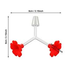 3 Packs Floral Hummingbird Feeder Tubes And Stoppers, Red Double Head Hummingbird Feeding Ports, Water Feeding Replacement Parts Wine Bottle Plug For Outdoor