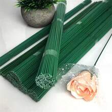 50pcs Handmade Flower Stem Rose Fake Flower Stem Rose Carnation Making Material No. 2 Flower Pole Wire DIY Flower Branches Gifts Birthday Graduation,Fake Plants